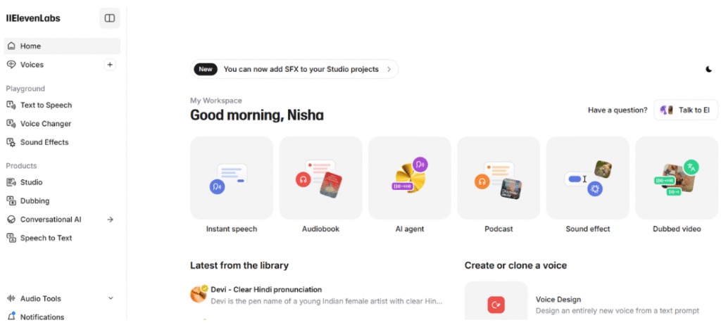 ElevenLabs Dashboard