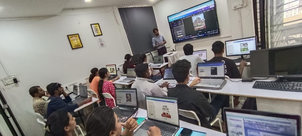 #1 AI & Digital Marketing Course in Nashik | ONEPLACE DIGITAL 12 Students undergoing practical digital marketing training in Nashik at OnePlace Digital Academy campus.