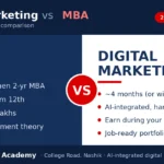 Digital Marketing vs MBA: Which Is Better After 12th in Nashik? (2026) 1 Digital marketing vs MBA after 12th — side-by-side career comparison for Nashik students by OnePlace Digital Academy