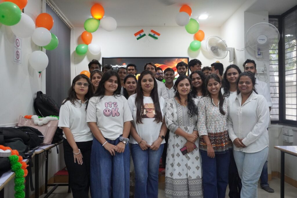 OnePlace Digital Academy students celebrating Independence Day 2026 in Nashik