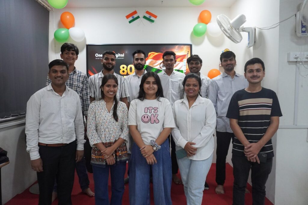 OnePlace Digital Academy batch at the 80th Independence Day celebration, Nashik