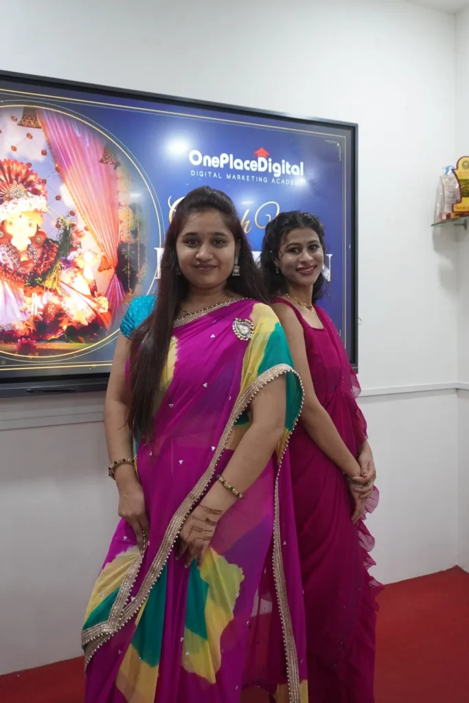 OnePlace student walking the ramp at the Ganesh Utsav fashion show