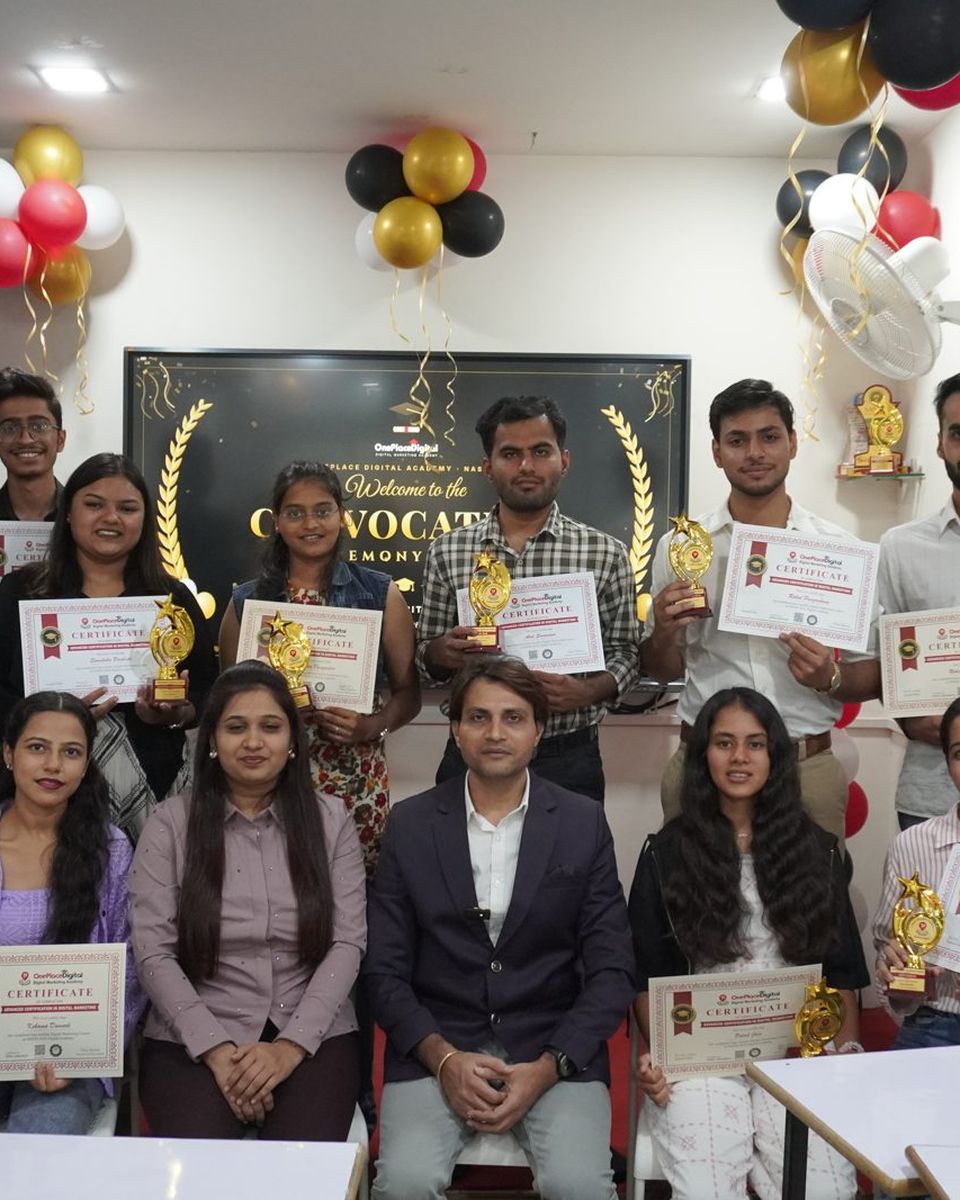 #1 AI & Digital Marketing Course in Nashik | ONEPLACE DIGITAL 13 OnePlace Digital Academy 2026 graduating batch with certificates, Nashik