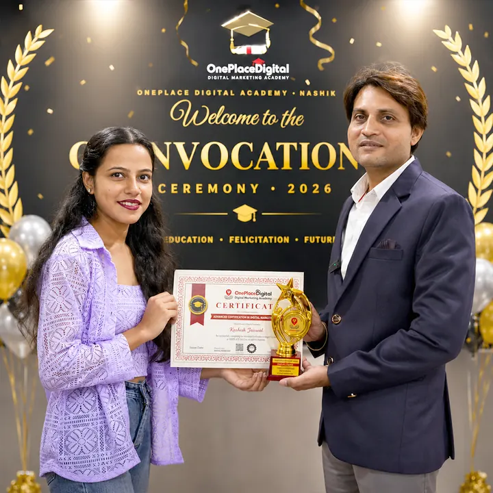 OnePlace Digital Academy certification ceremony 2026 - graduate on stage