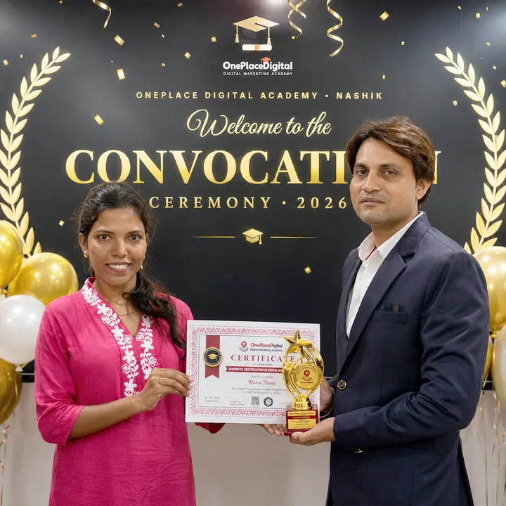 OnePlace Digital Academy graduate certified in 2026 - Nashik