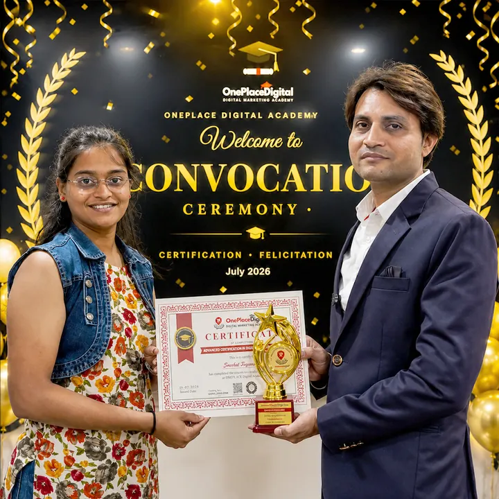Graduate with certificate and award - OnePlace Digital Academy Convocation 2026