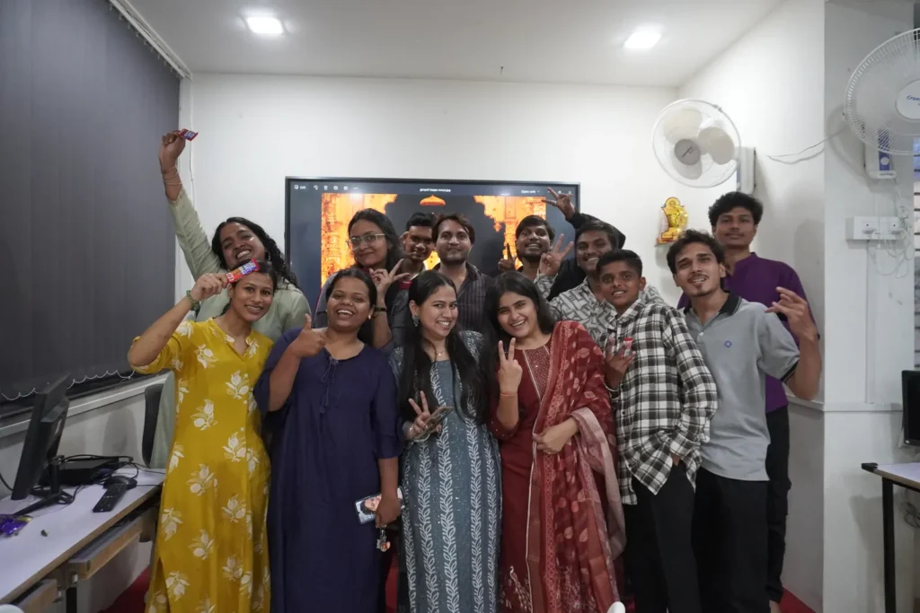OnePlace students celebrating Ganpati festival together on campus